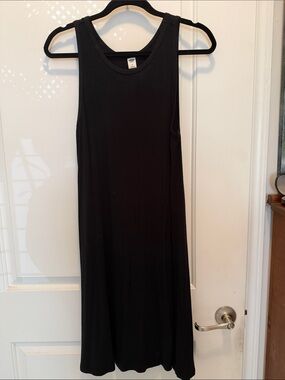 Black Sleeveless Midi Tank Dress